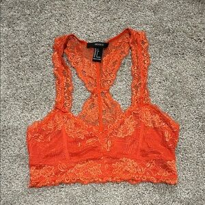 Bright Orange Lace Bralette